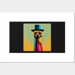 colourful meerkat Posters and Art
